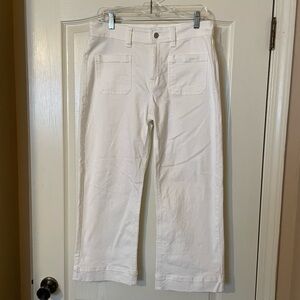 Buffalo David Bitton Brigette High Rise Stretch Crop Pants White Size 8 Coastal